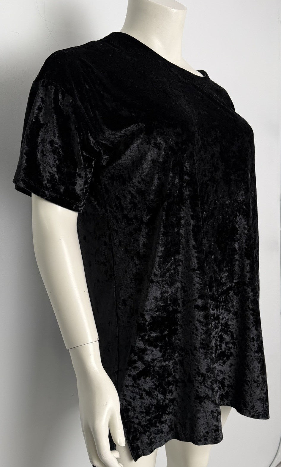 Women’s Black Crushed Velvet Dress Extra Lrge Holiday Dress Whimsigoth Gothcore