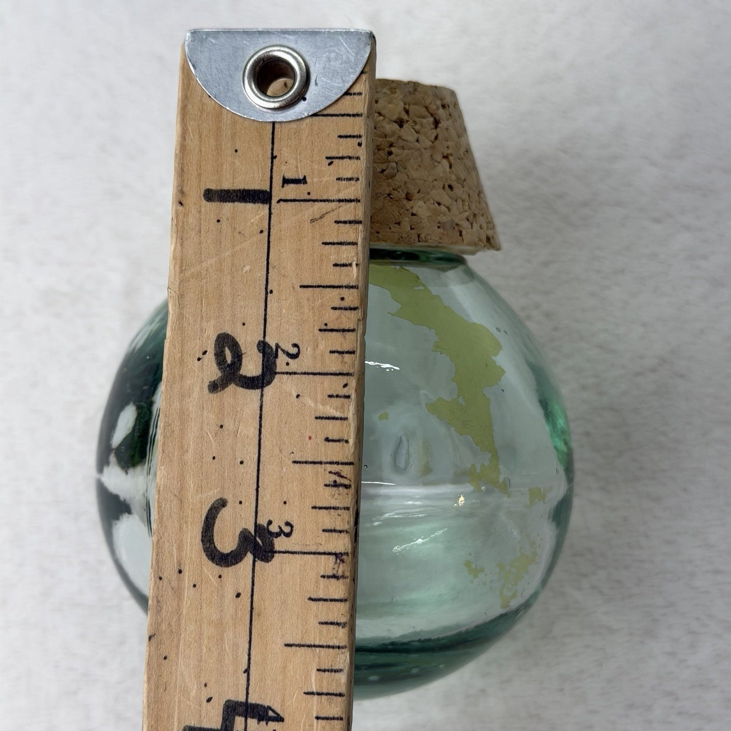 Hand Blown Spanish Art Glass Decanter Ombre Olive Amber Plum Genie Bottle W Plug