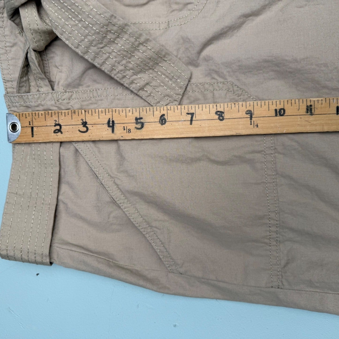 Arie Ariella Skirt Khaki Tan Cotton Belted Basiccore Coastal Grandma Women XL