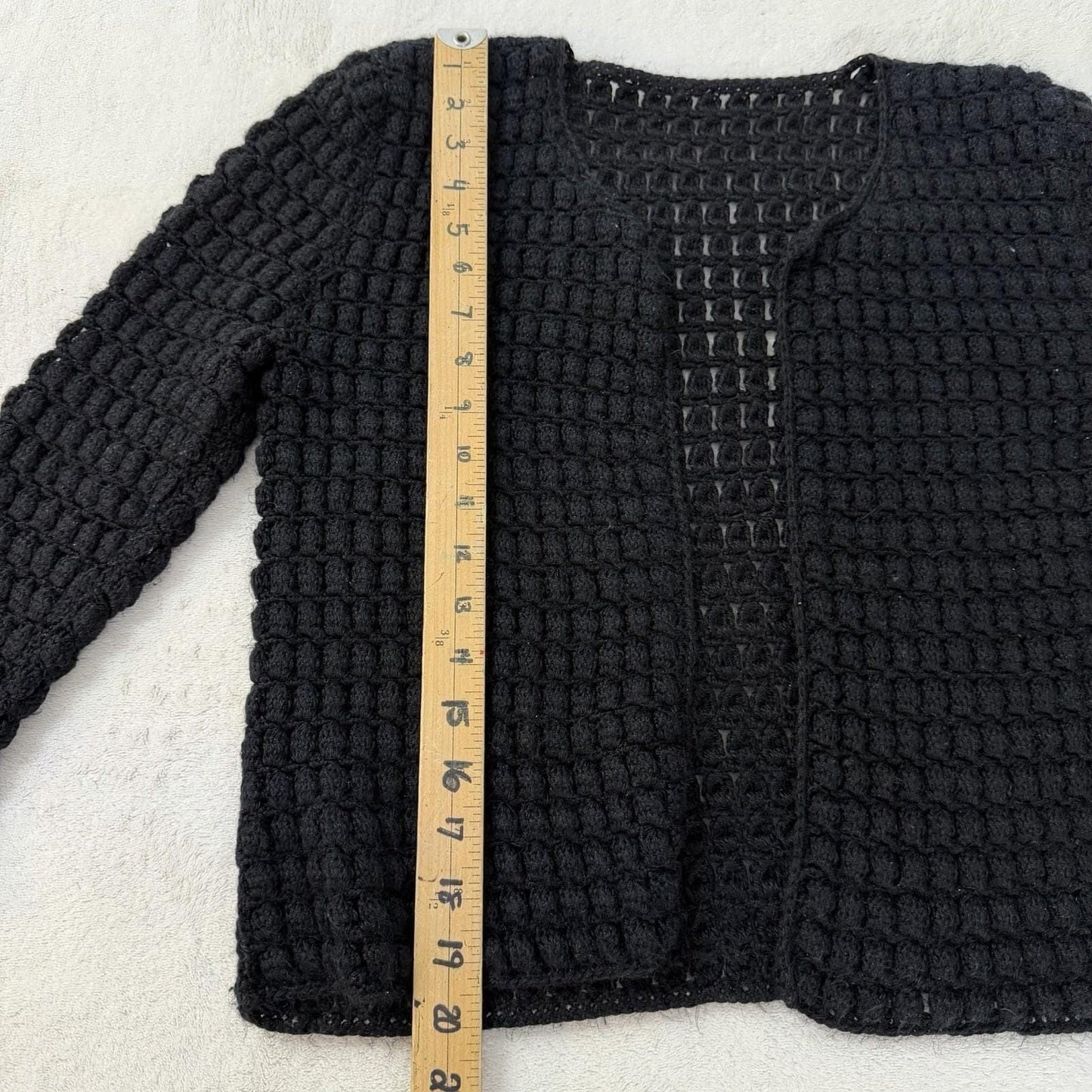 Vintage Black Handmade Cardigan Quiet Luxury Old Money Capsule Wardrobe Medium