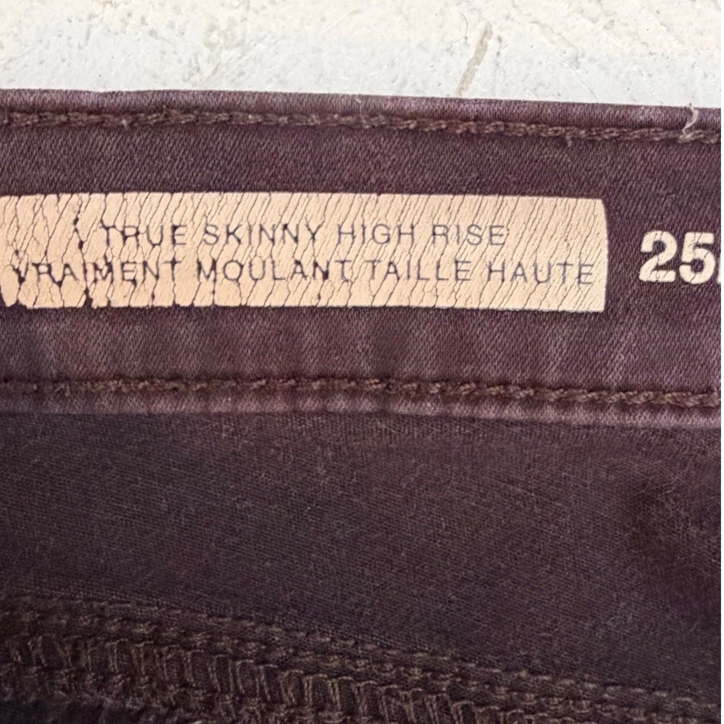 Gap 1969 True Skinny High Rise Jeans Plum Dark Academia Denim Sz 25r minimalist