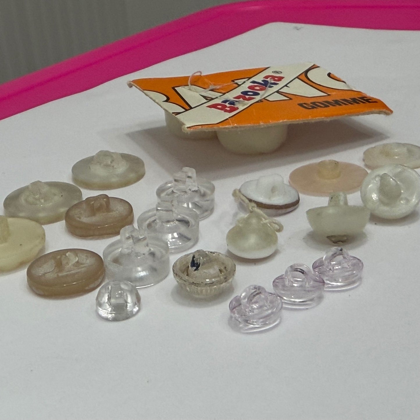 Vintage White Button Lot Plastic Lucite Rhinestone Shank Buttons Sewing Craft