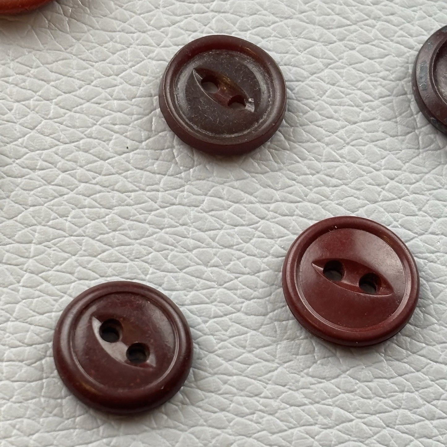Vintage Burgundy Red Buttons Lot. 18 Piece Two Hole Four Hole Small Md Crafts