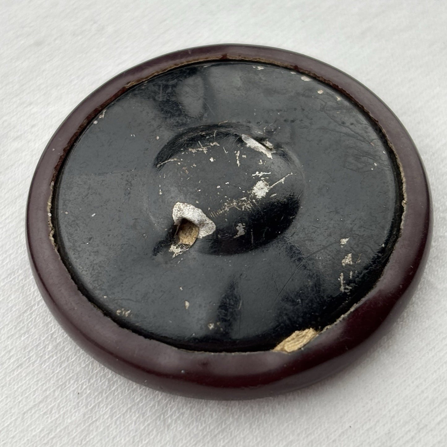 Vintage Composite Button Lot ~ 22pc Mixed Bakelite Era Brown Black Metal Shank
