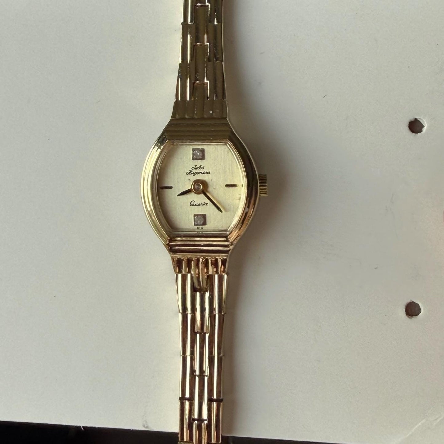 Vintage Jules Jurgensen Quartz Watch Gold Tone Ladies Bracelet Watch 510