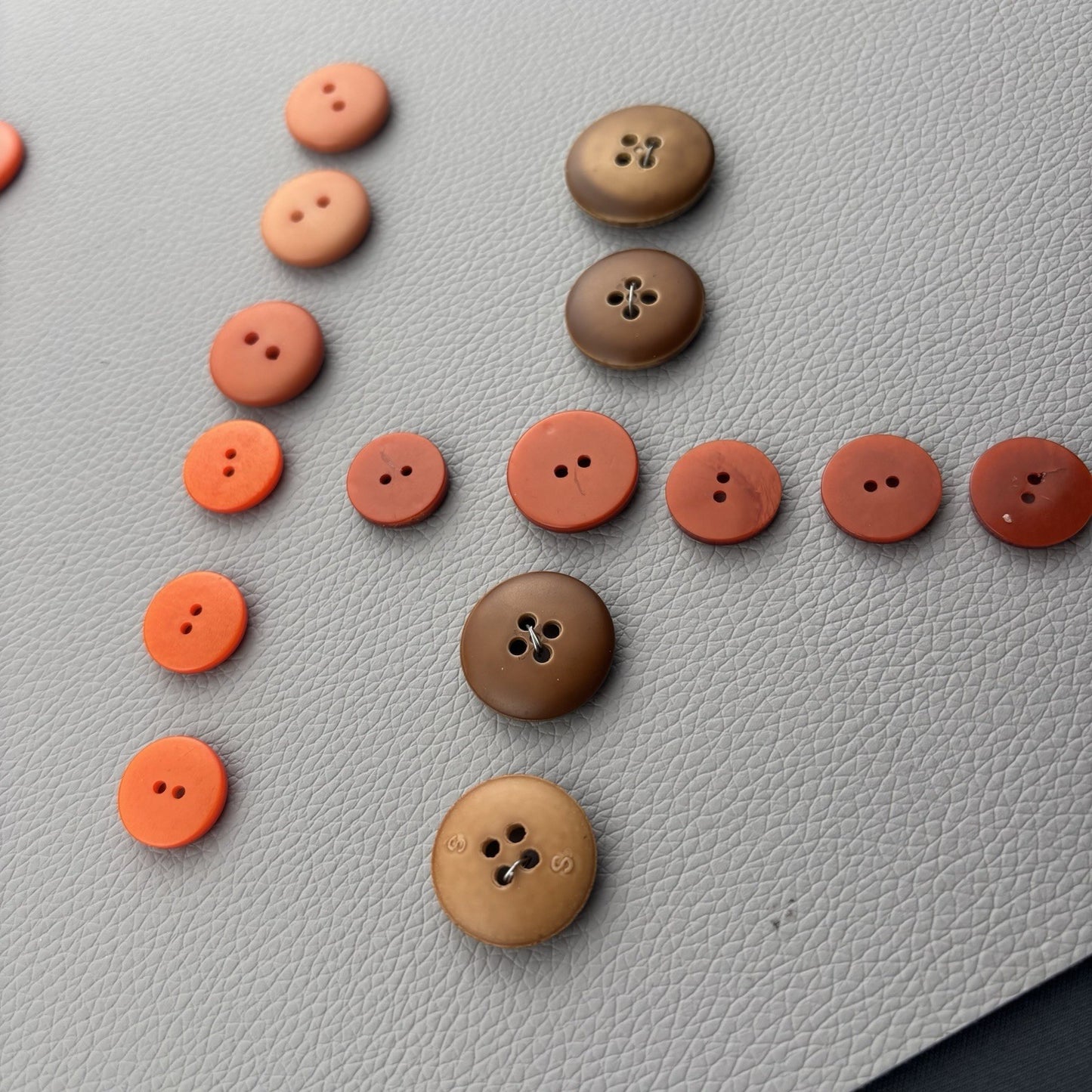 Vintage Orange Button Lot 68 Mix Made Of Early Plastics Sewing Mending Crafts