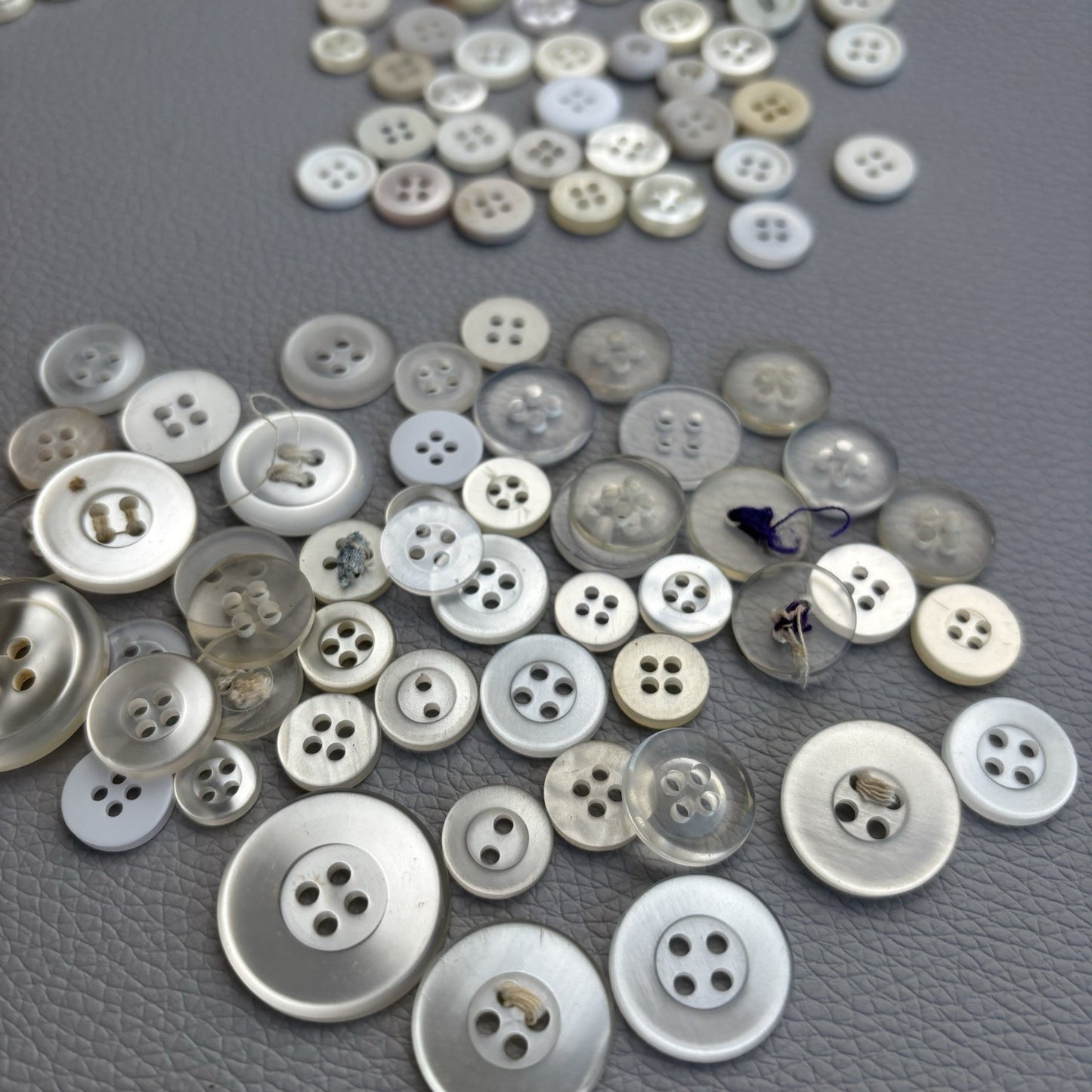 Mixed Plastic Button Lot ~ 50pcs Clear White Ivory Assorted Styles New