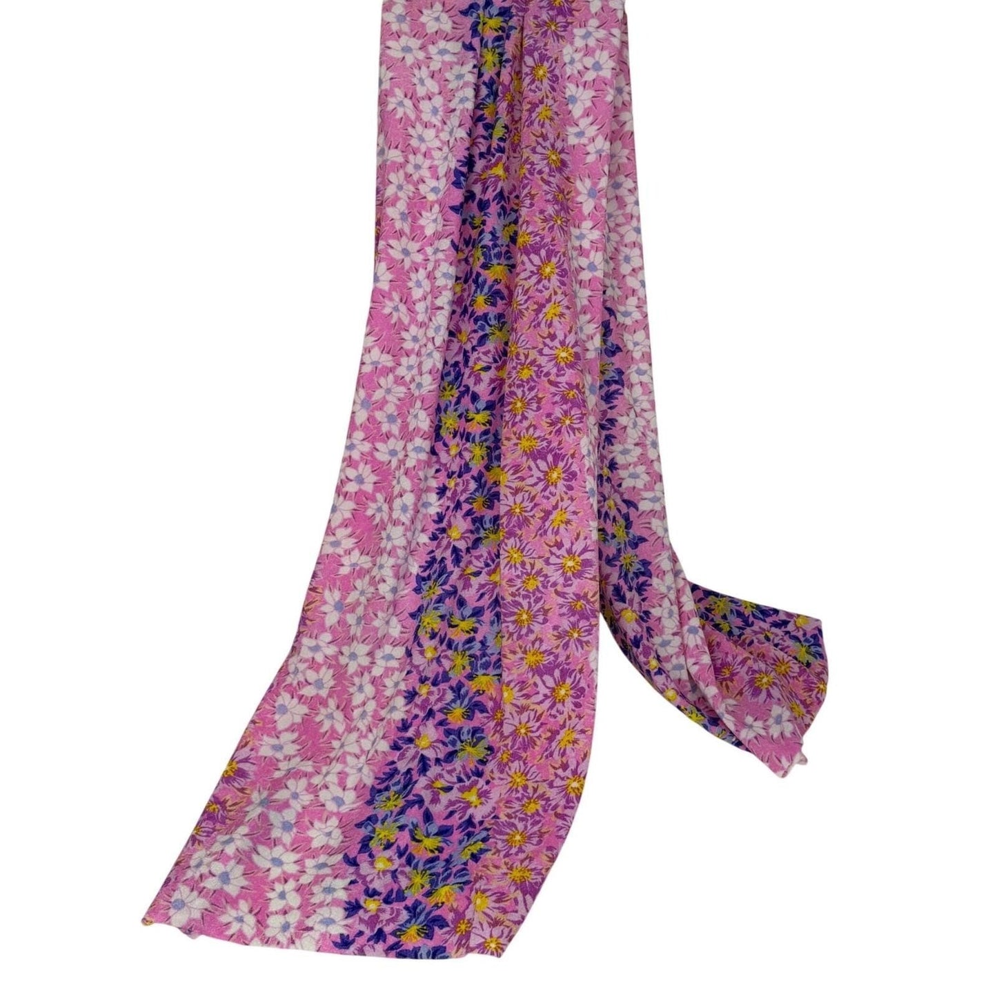 Vintage Floral Velour Fabric Pink Purple Daisy Print 2.5m • 46 Inch Wide 166 GPM