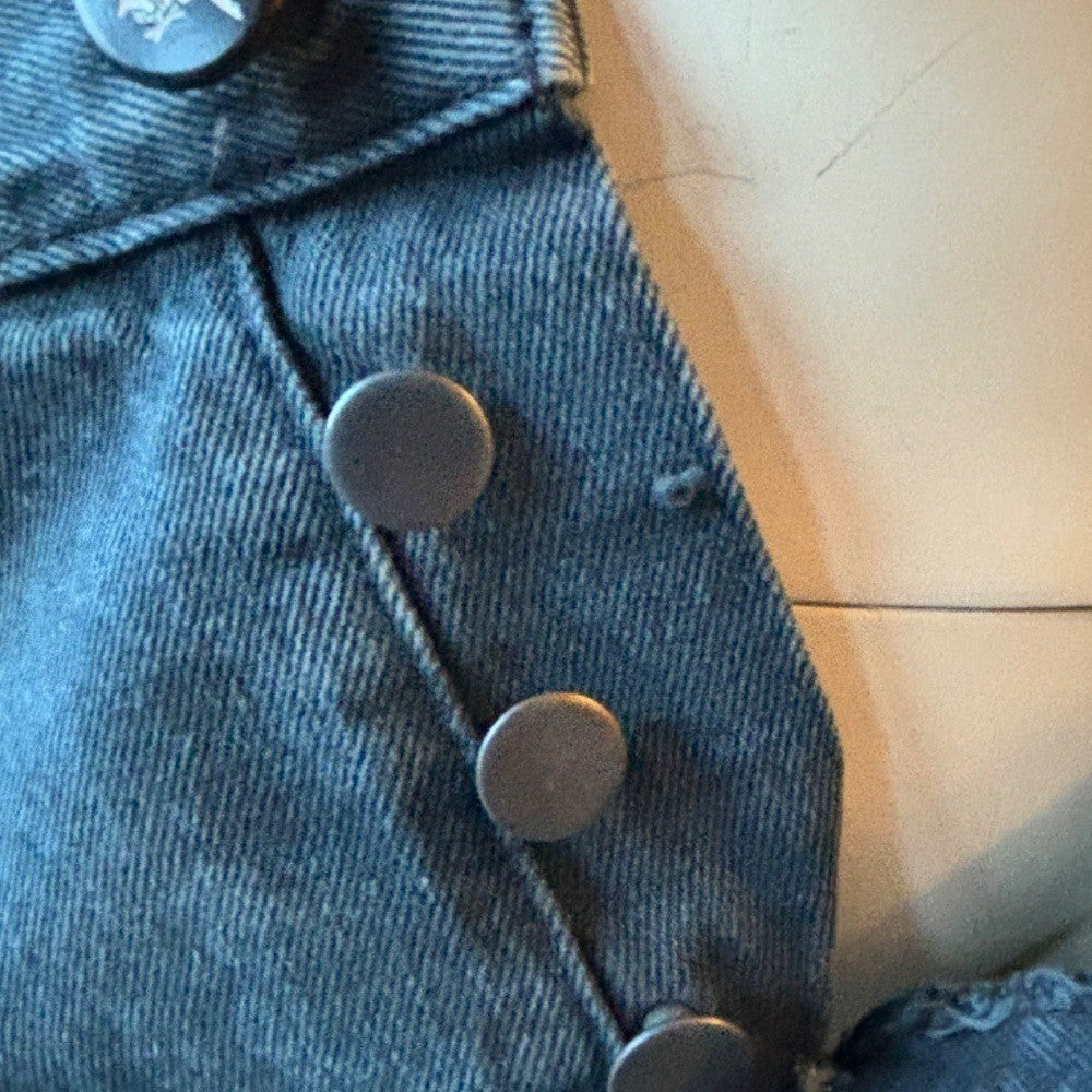 One Teaspoon Jean Shorts Black distressed button fly low rise