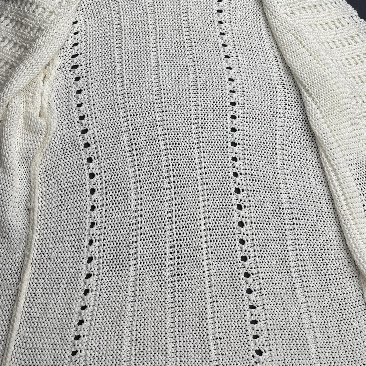 Vintage MOFFI International Ivory Open Knit Cardigan Bell Sleeve  Boho Sz Small