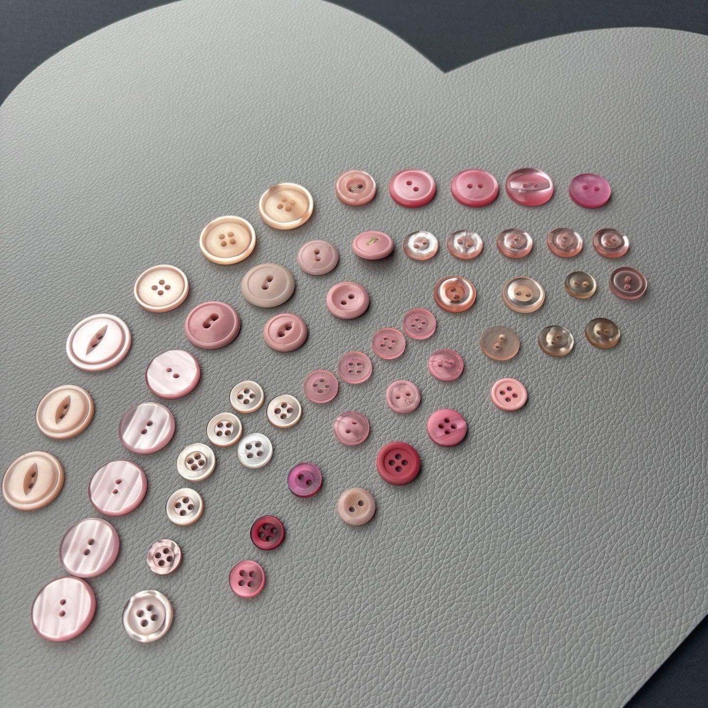 Vintage Pink Button Lot | 56 Pcs Blush & Rose Casein  Mix Mid Century Sewing
