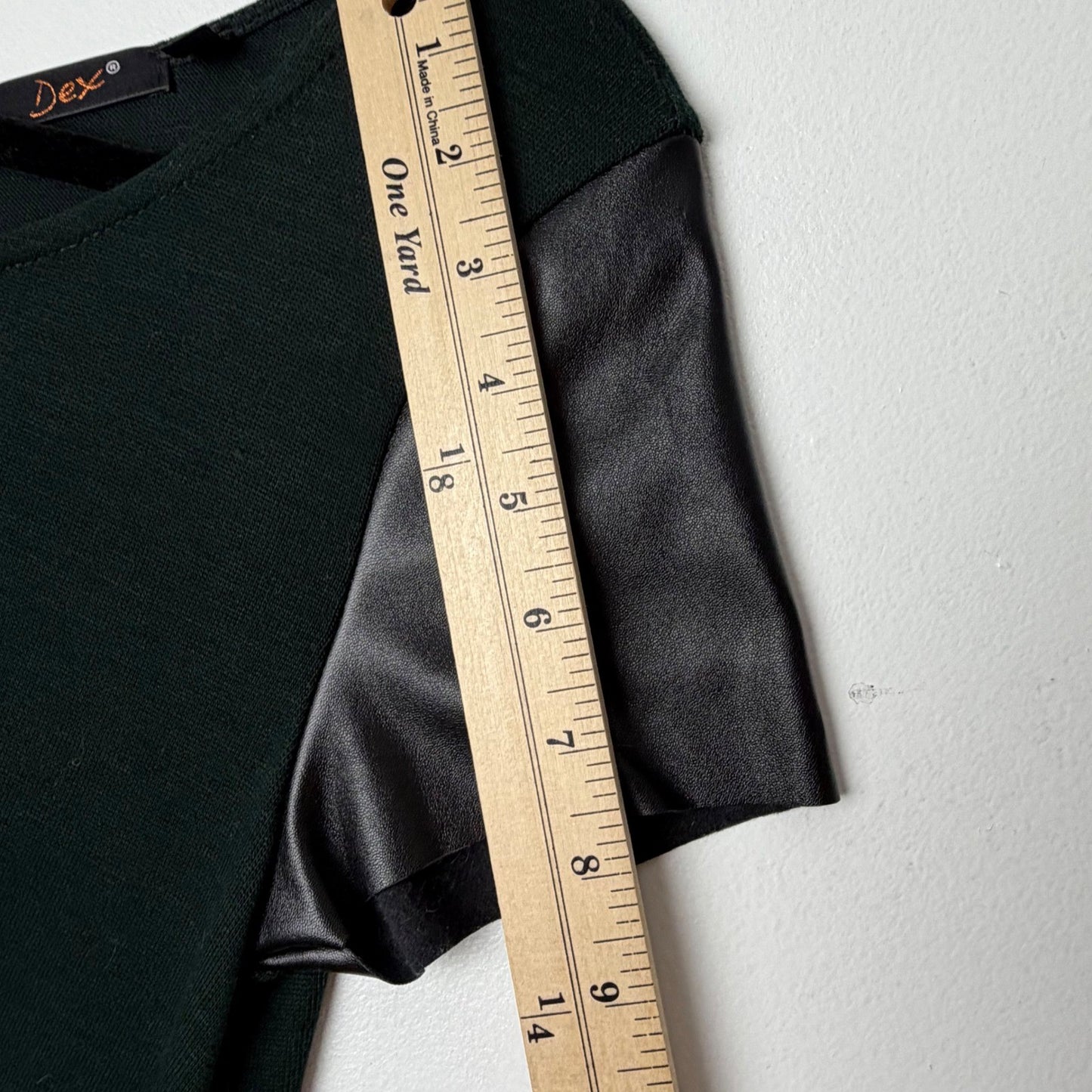 Dex Forest Green + Black Full Zip Back Top Small Dark Academia Goth Goblincore