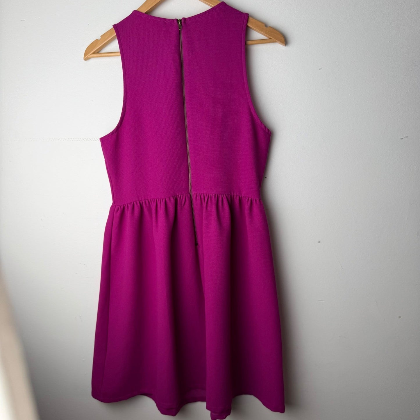 Everly Magenta Pink Textured Keyhole Fit and Flare Mini Dress Size S Barbiecore
