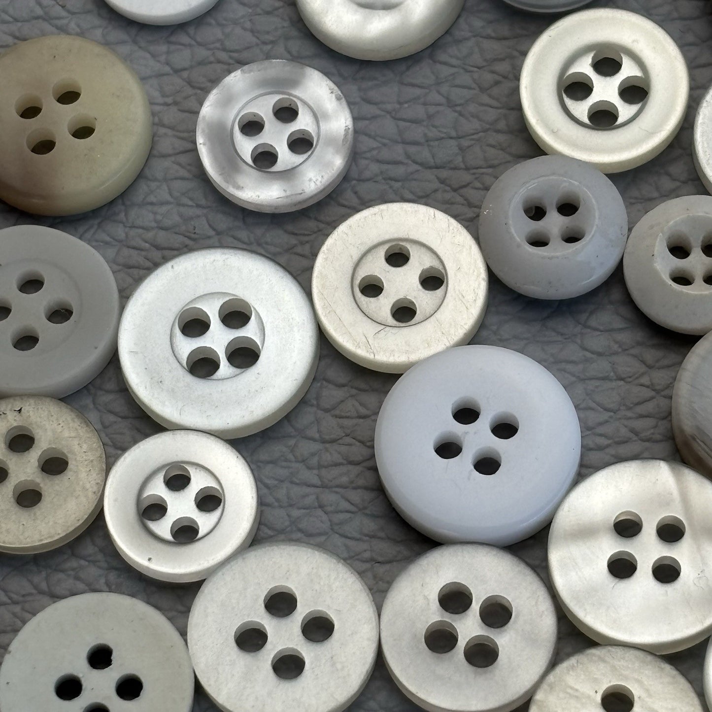 Mixed Plastic Button Lot ~ 50pcs Clear White Ivory Assorted Styles New