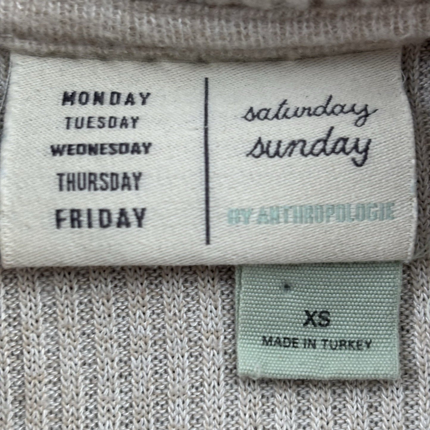 Saturday Sunday by Anthropologie Cream Turtleneck Sweater XS Cozy Minimalist