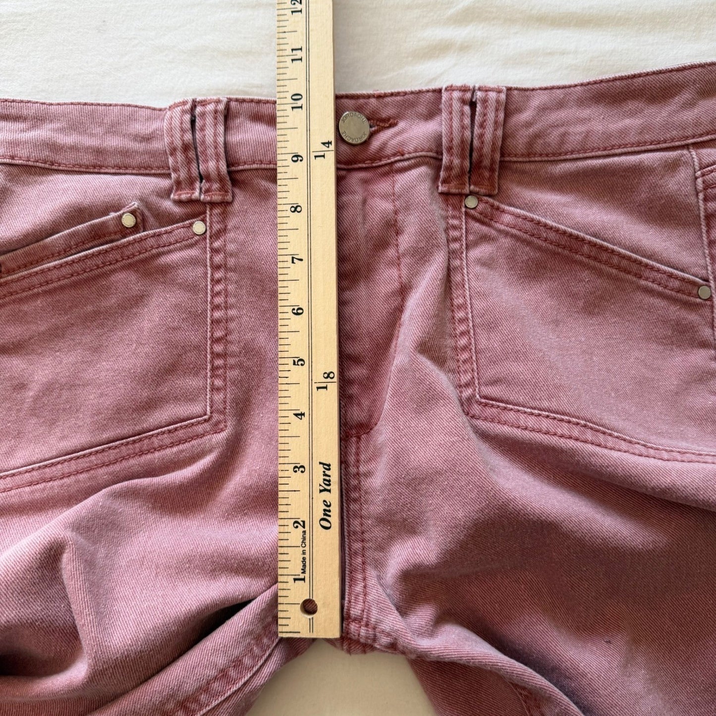 Jordache Jeans Womens High Rise Utility Straight Leg Dusty Rose Mauve Size 8