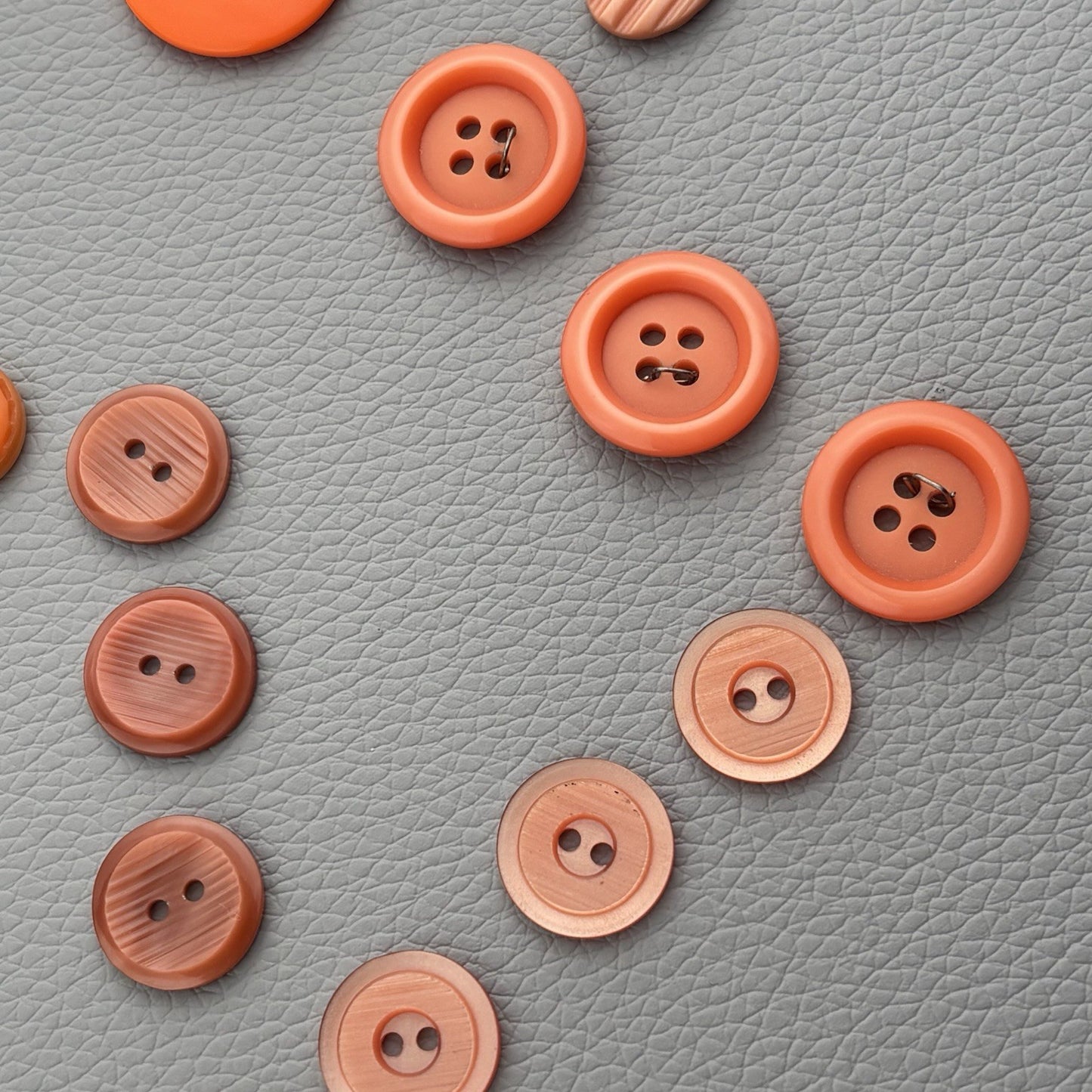 Vintage Orange Button Lot 68 Mix Made Of Early Plastics Sewing Mending Crafts