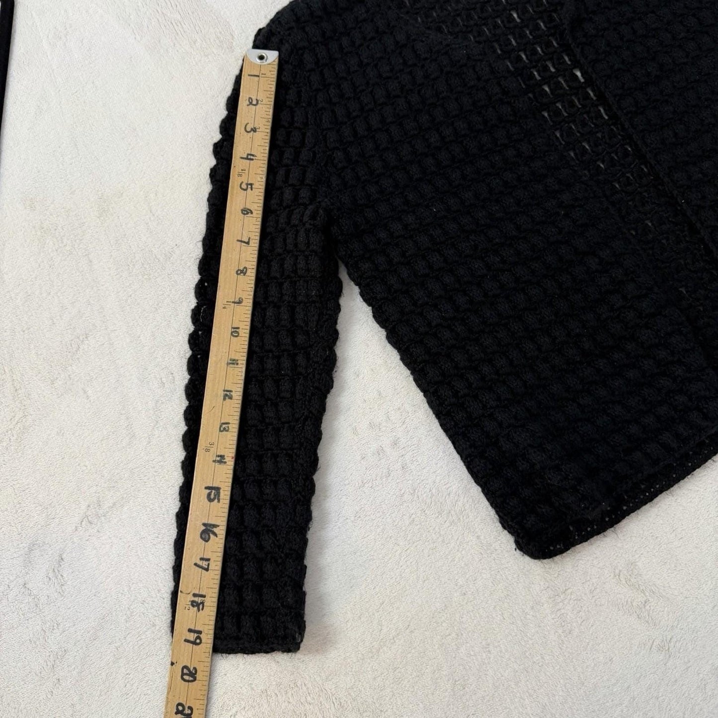 Vintage Black Handmade Cardigan Quiet Luxury Old Money Capsule Wardrobe Medium