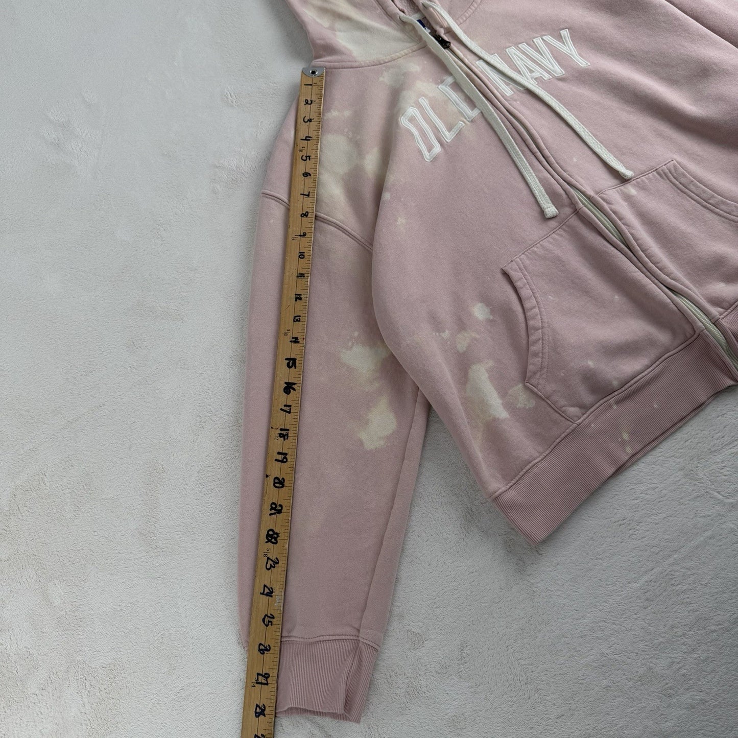 Old Navy Pink Tye Dye Zip Up Hoodie Women’s Size Large Fleece Interior- Free Top
