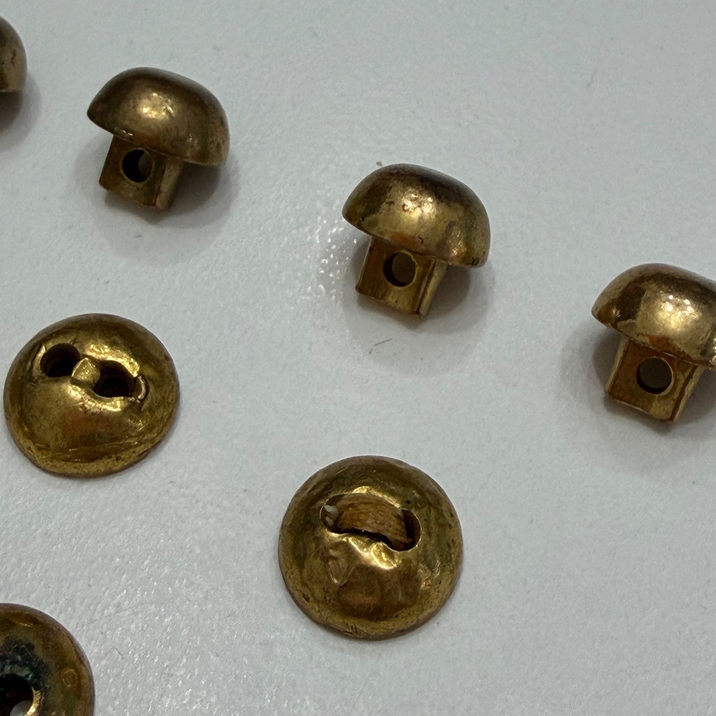 Vintage Brass Buttons Mixed Dome Mushroom Set Gold Metal 18pc OS
