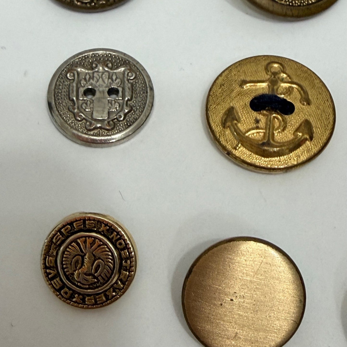 Unbranded Vintage Button Lot Metal Nautical Maple Leaf Military Style Mixed 13pc