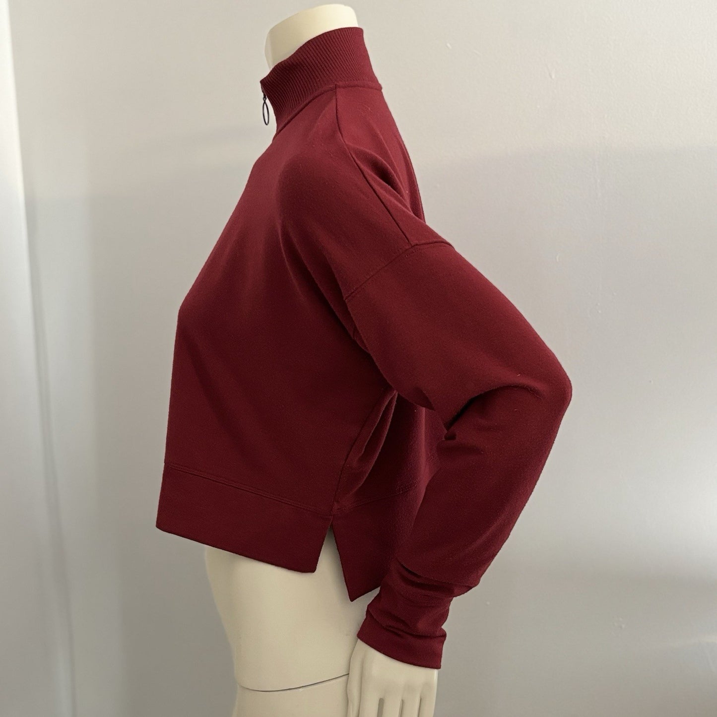 Ideology Off-Duty 1/4 Zip Mock Neck Crop Length Women's Top Medium Athleisure