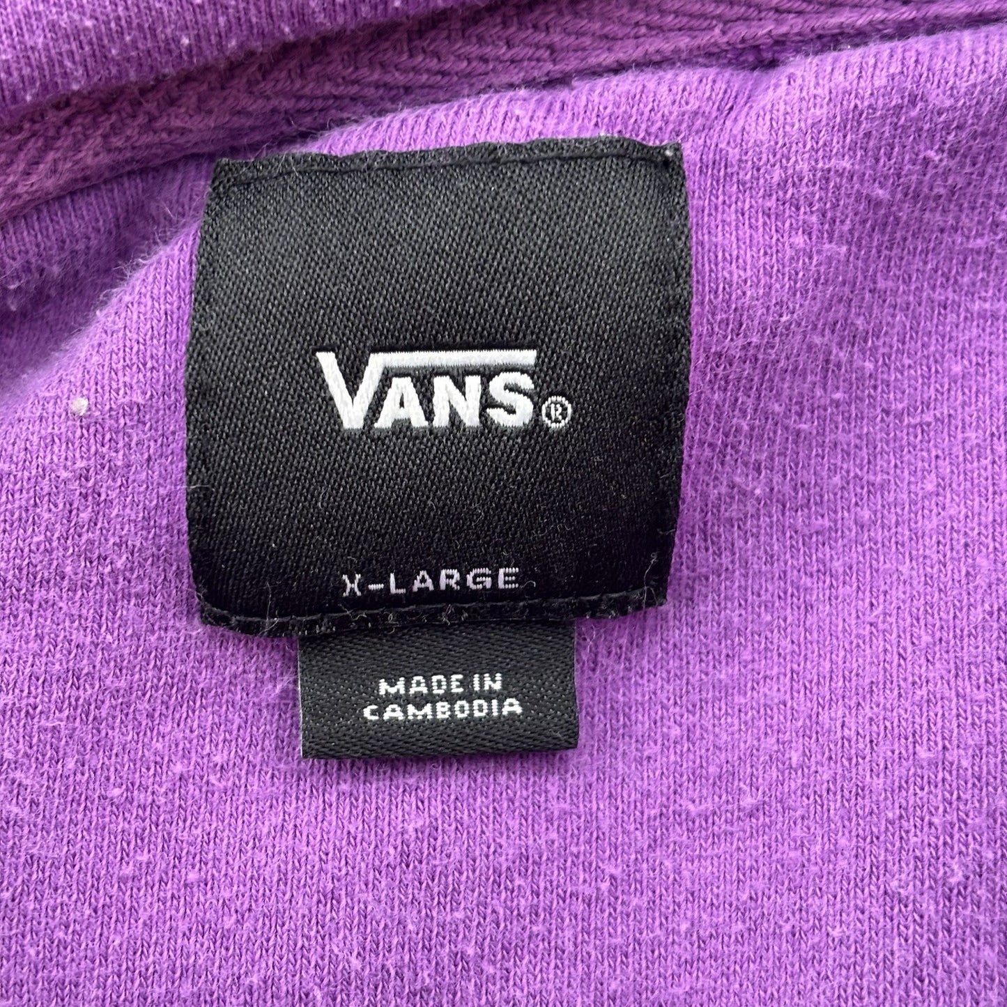 Vans Hoodie Unisex purple Sz Xlarge kangaroo pocket distressed grungecore skater