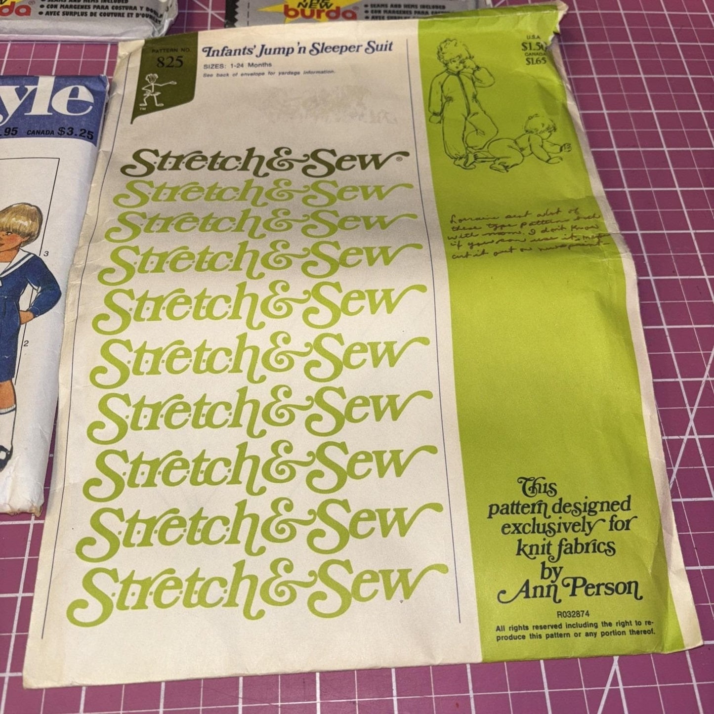 Lot of Vintage Sewing Patterns • Burda + Stretch & Sew + Style + Simplicity OOP