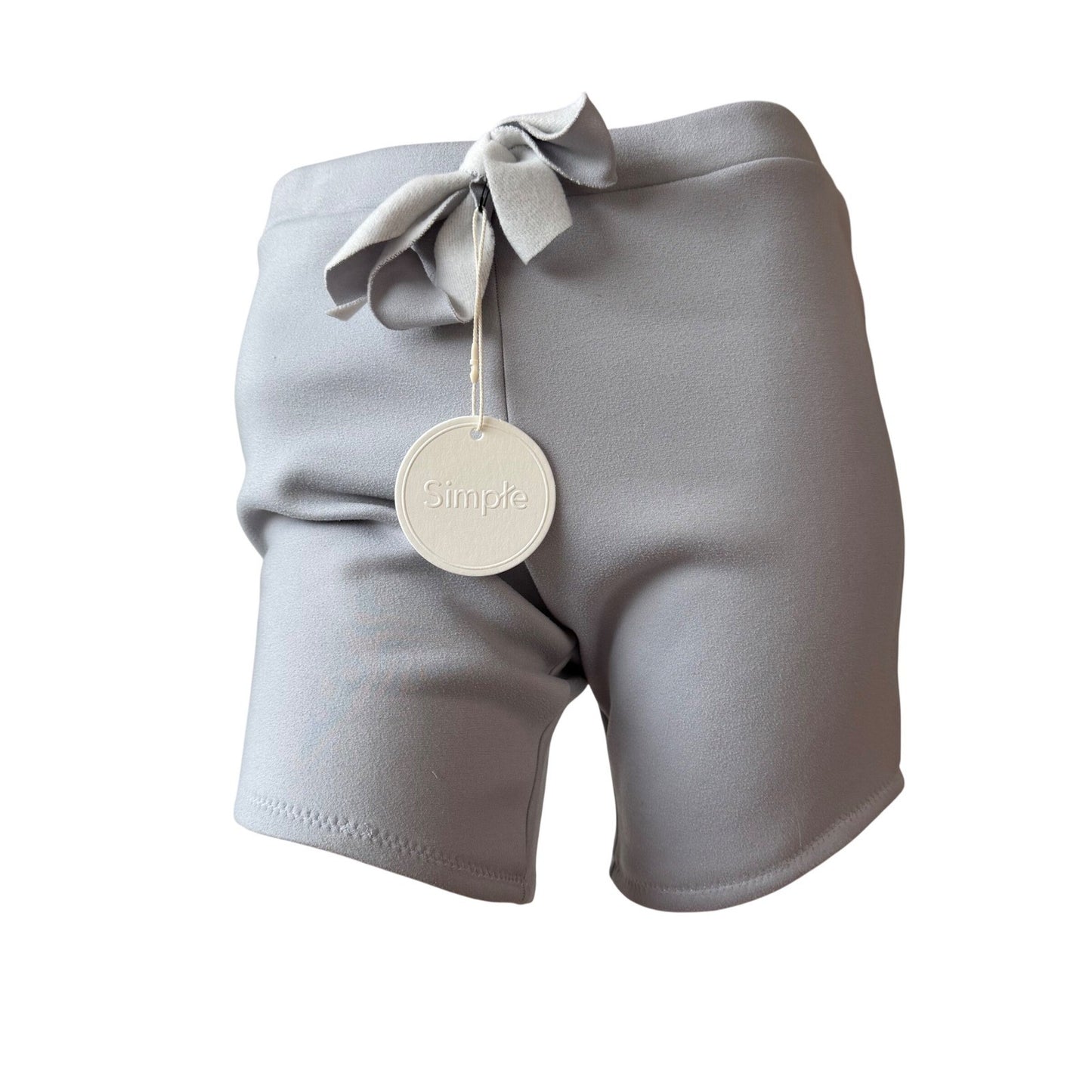 Simple NWT Biker Shorts Gray Bow  Coquette Balletcore Aesthetic Quiet Luxury  S