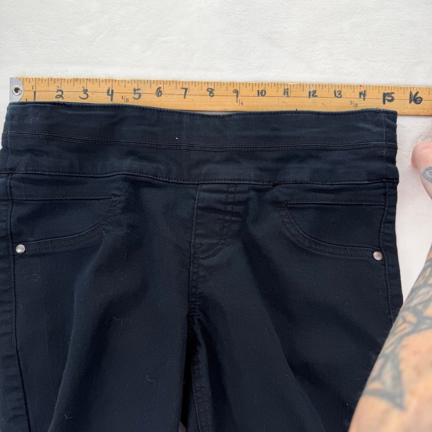 Style & Co Womens Black Pull On Skinny Pants Size 4 Stretch Mid Rise Slim Fit