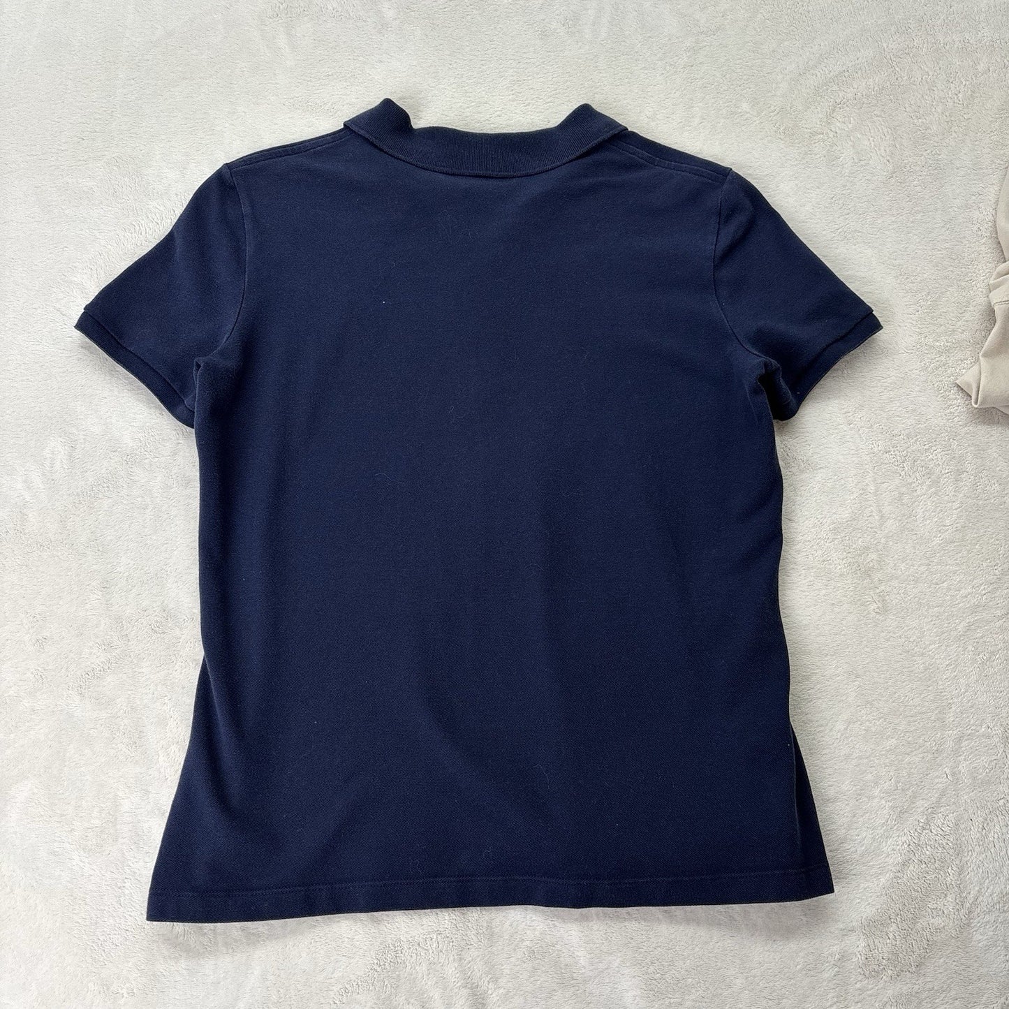 Lacoste Slim Fit Women’s Polo Shirt Navy Blue Size 42 Short Sleeve Classic Croc