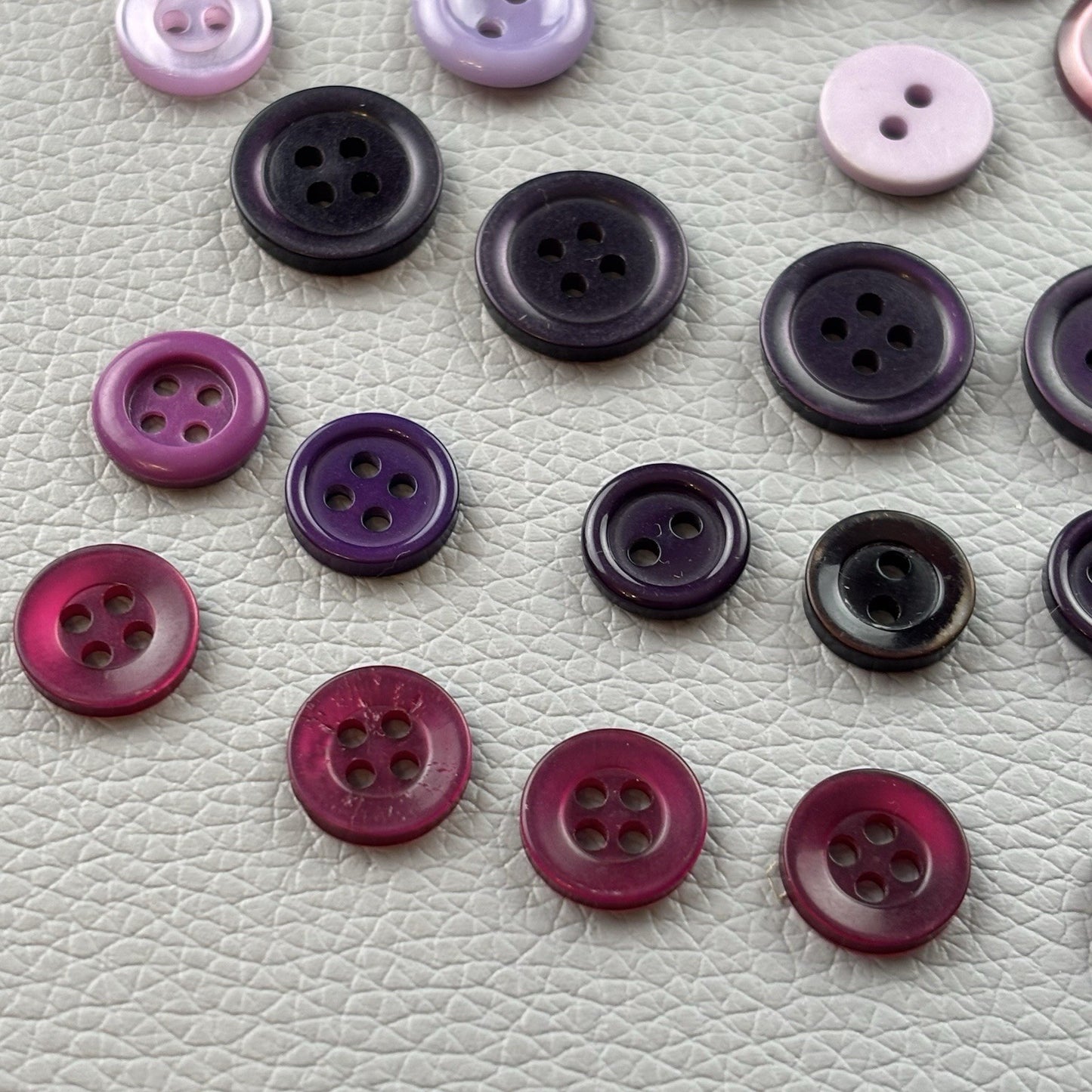 Vintage + New Purple Two Hole + Four Hole Round Button Lot 67 Pieces Sew Crafts