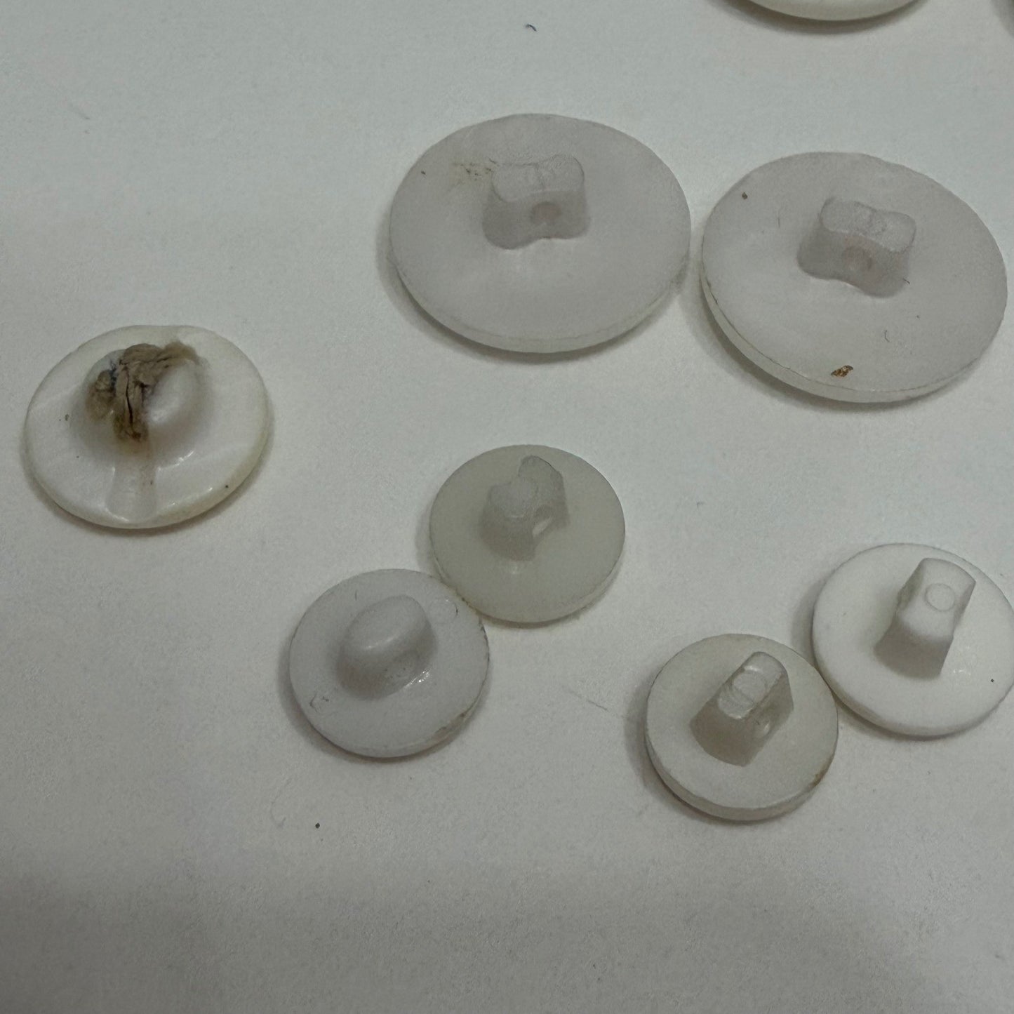White Shank Button Lot Vintage Mixed Size Craft Sewing Notions Mixed