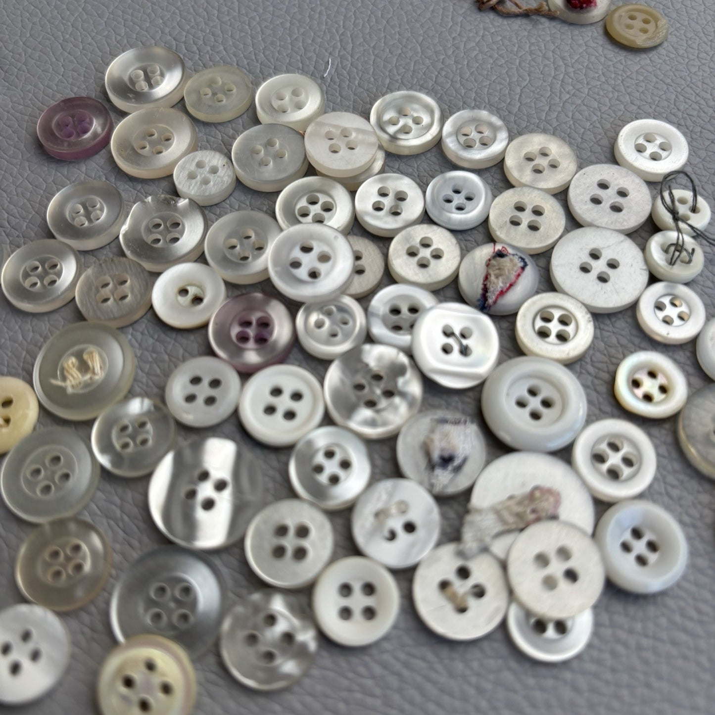 Mixed Plastic Button Lot ~ 50pcs Clear White Ivory Assorted Styles New