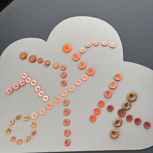 Vintage Orange Button Lot 68 Mix Made Of Early Plastics Sewing Mending Crafts