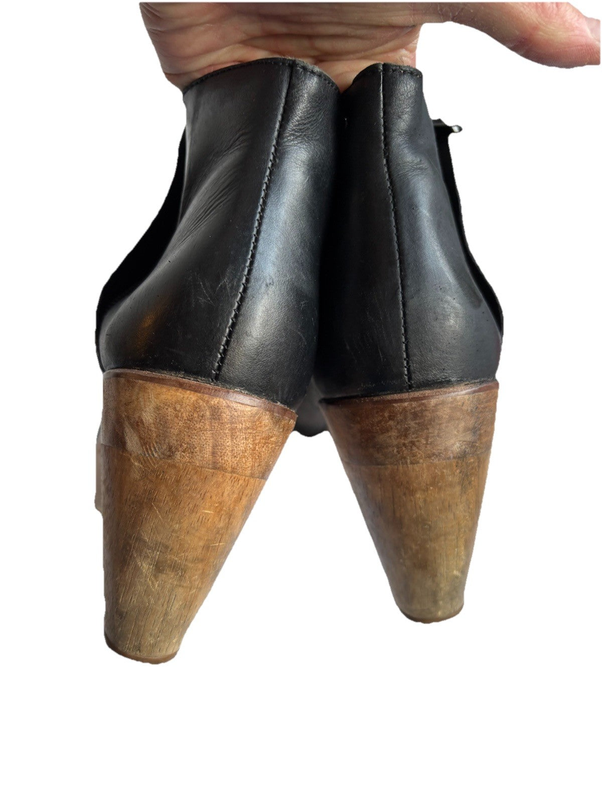 KDB Black Size 10 Ankle Booties Side Zips Cowgirl Western Quiet Luxury Basic’s