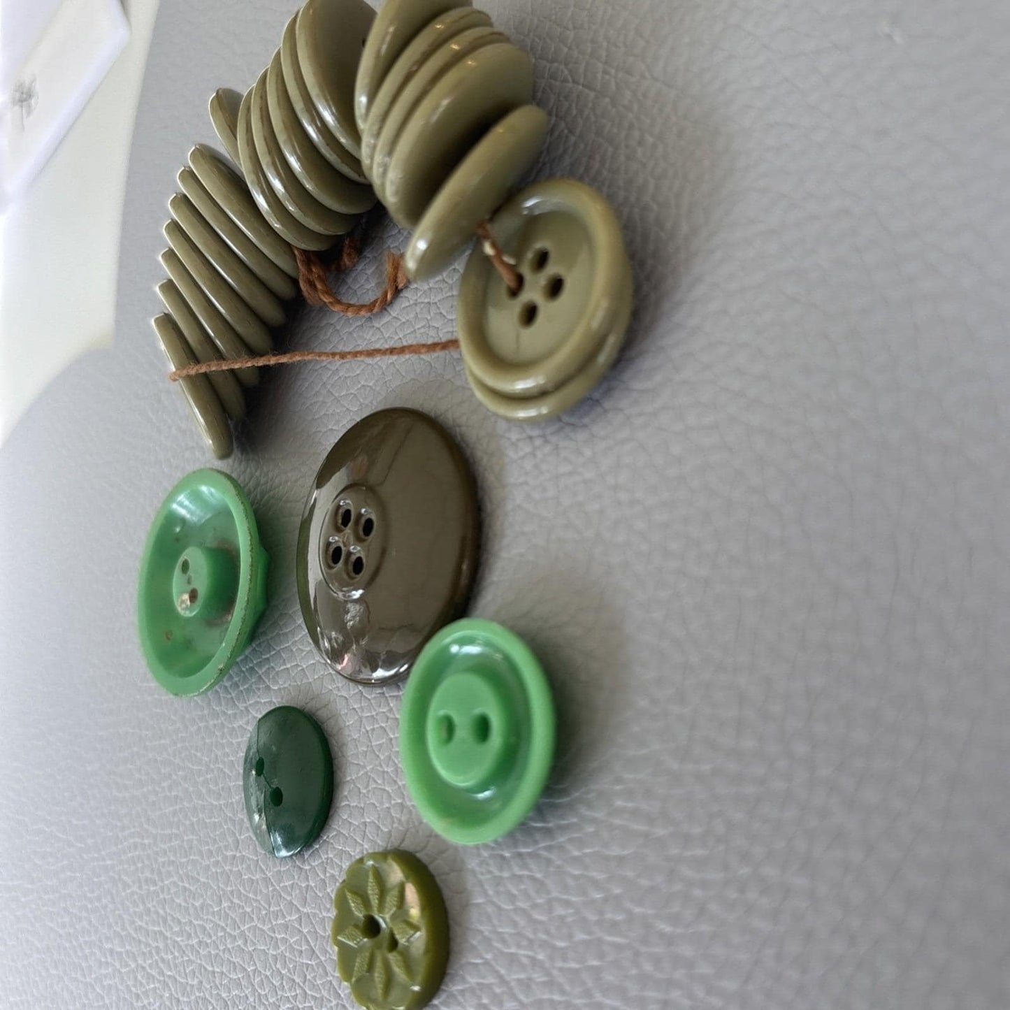WWII RAF Bakelite Button Lot • Military Khaki & Deco Green Plastics (1940s–50s)