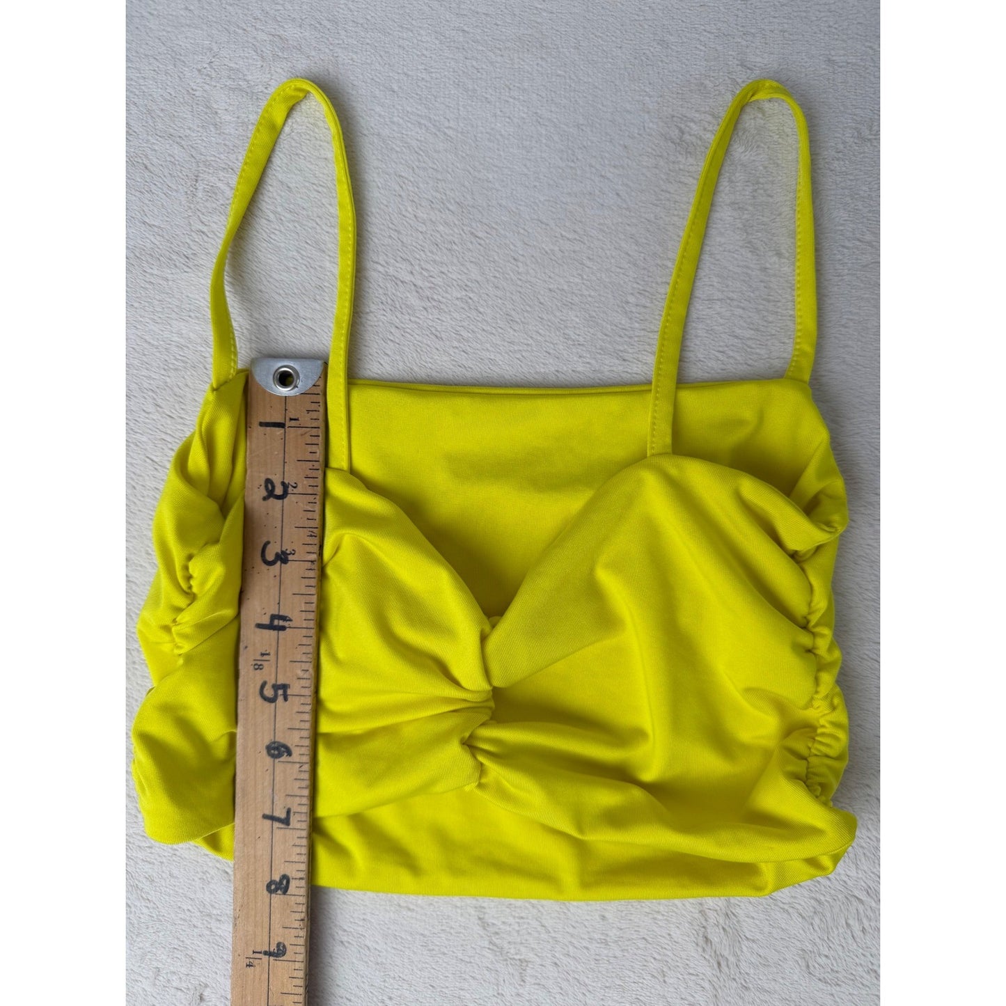 Neon Yellow Body Con Set  + Black Lycra Mini Skirt Club Rave Festival Outfit S