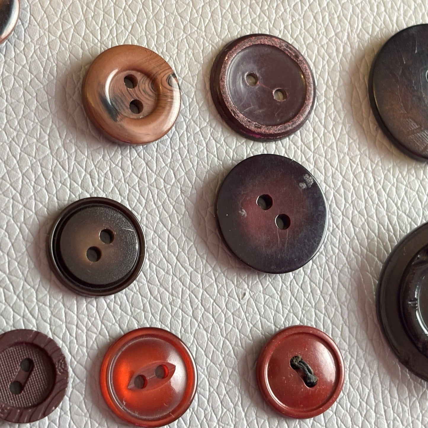 Vintage + New Burgundy And Red  Button Lot. Two Hole + Four Hole Plastic