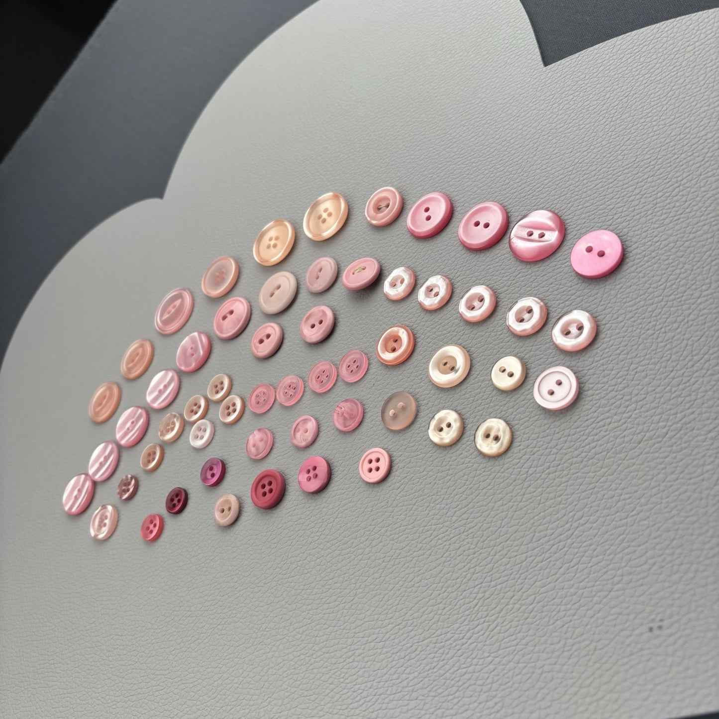 Vintage Pink Button Lot | 56 Pcs Blush & Rose Casein  Mix Mid Century Sewing