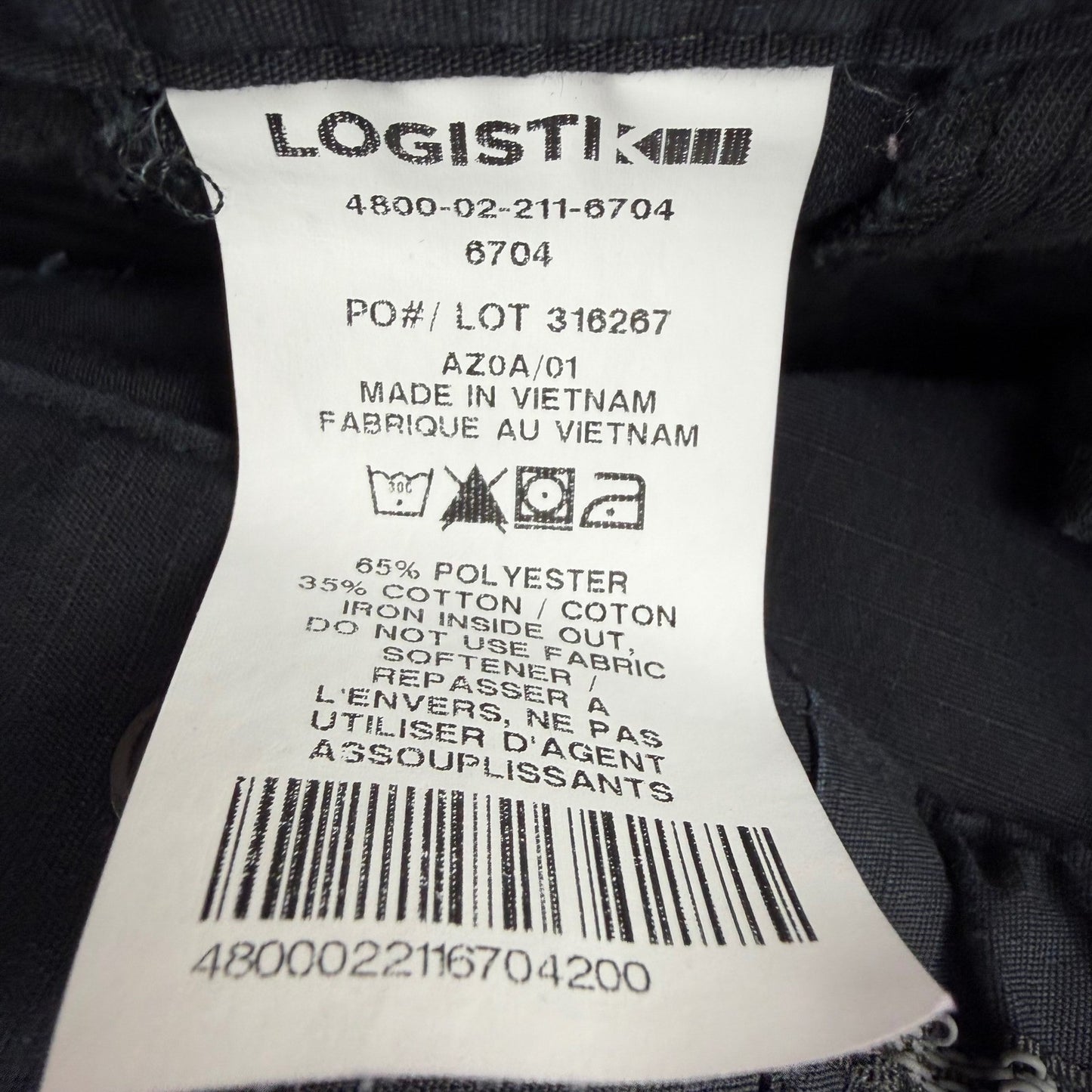 Logistik Black Ripstop Tactical Cargo Pants Workwear Cabincore Gorpcore Small 28