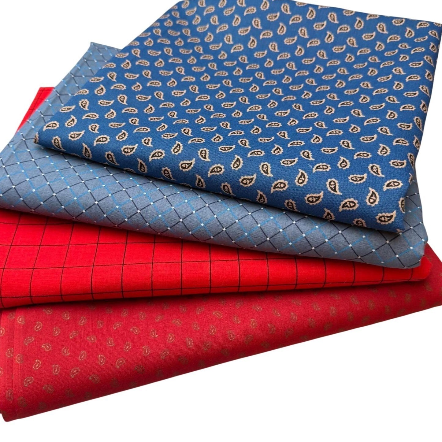 Quilters Cotton Fabric Bundle ~ 10 Meters ~ Paisly Gingham Plaid Craft Sewing
