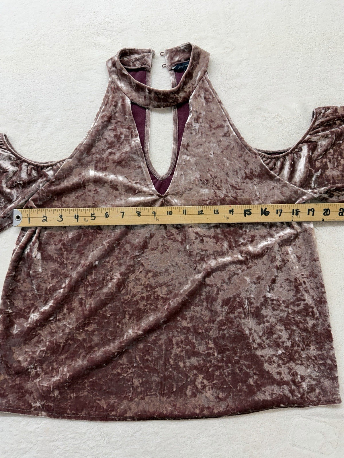 Boho Crushed Velvet  Cold Shoulder Top Whimsigoth Fairycore Princesscore Pastel