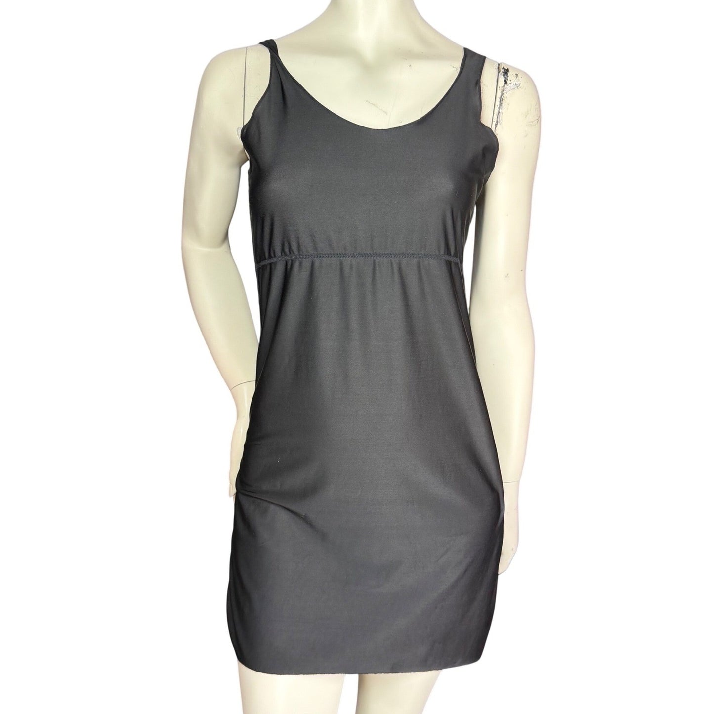 Anemone Black Slip Dress Mini Scoop Neck 90s Minimalist Grunge Bodycon Large