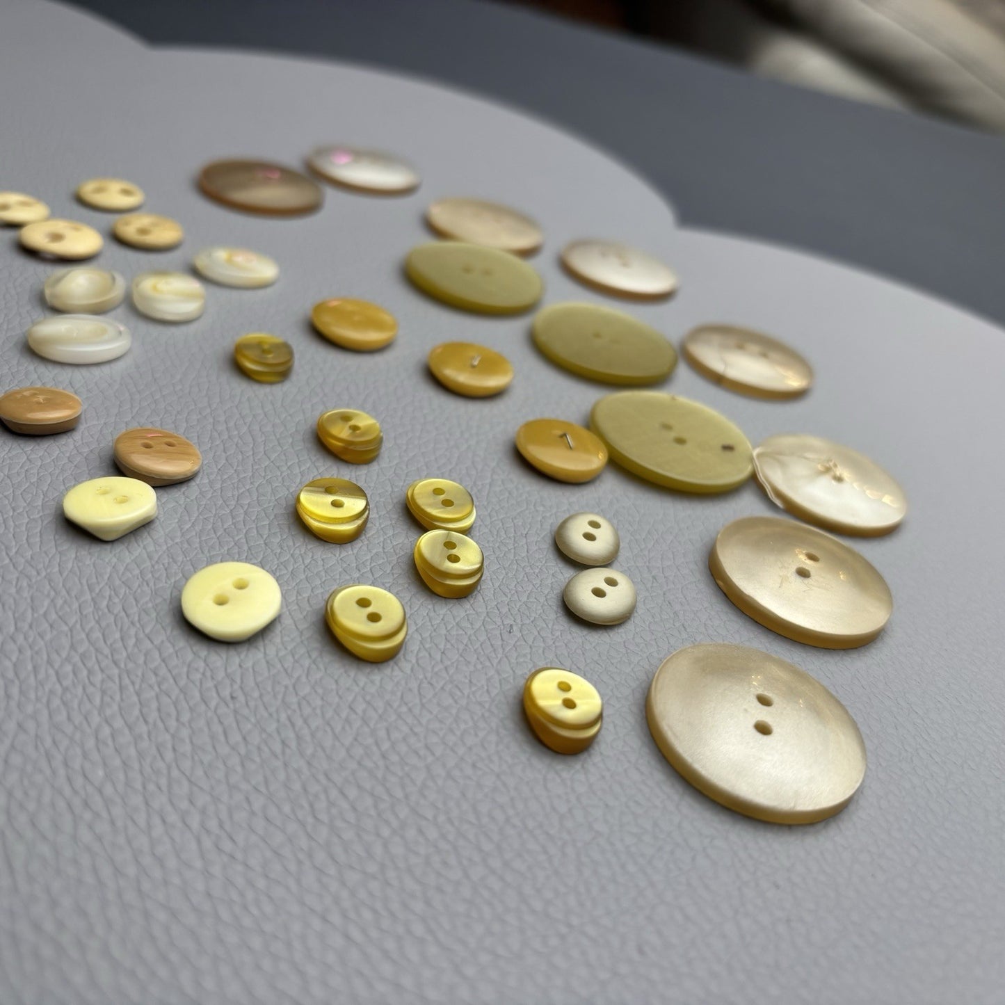 Vintage Mixed Button Lot (60pcs) – Earth Tone Neutrals + Soft Pastels  40’s-60’s