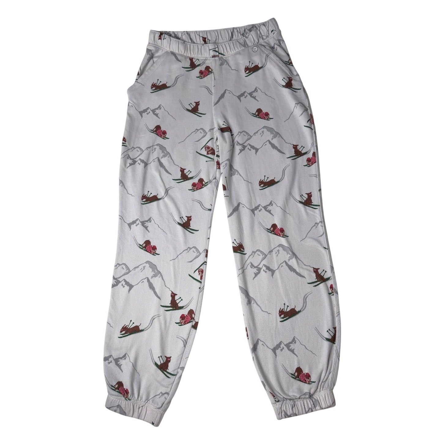 Gilly Hicks Sleepwear Pajamas Set Long Sleeve Top Pants Skiing Snail Print