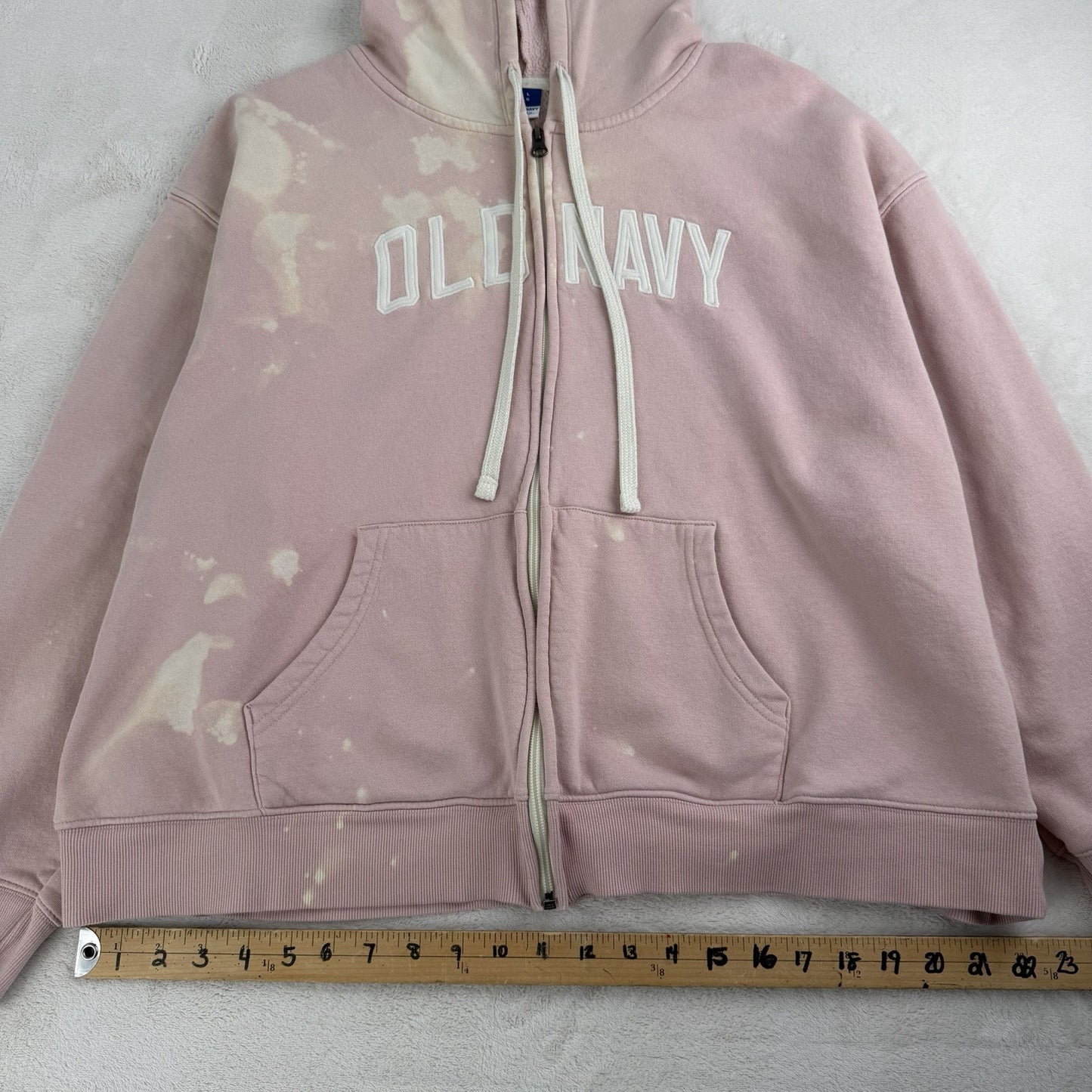 Old Navy Pink Tye Dye Zip Up Hoodie Women’s Size Large Fleece Interior- Free Top