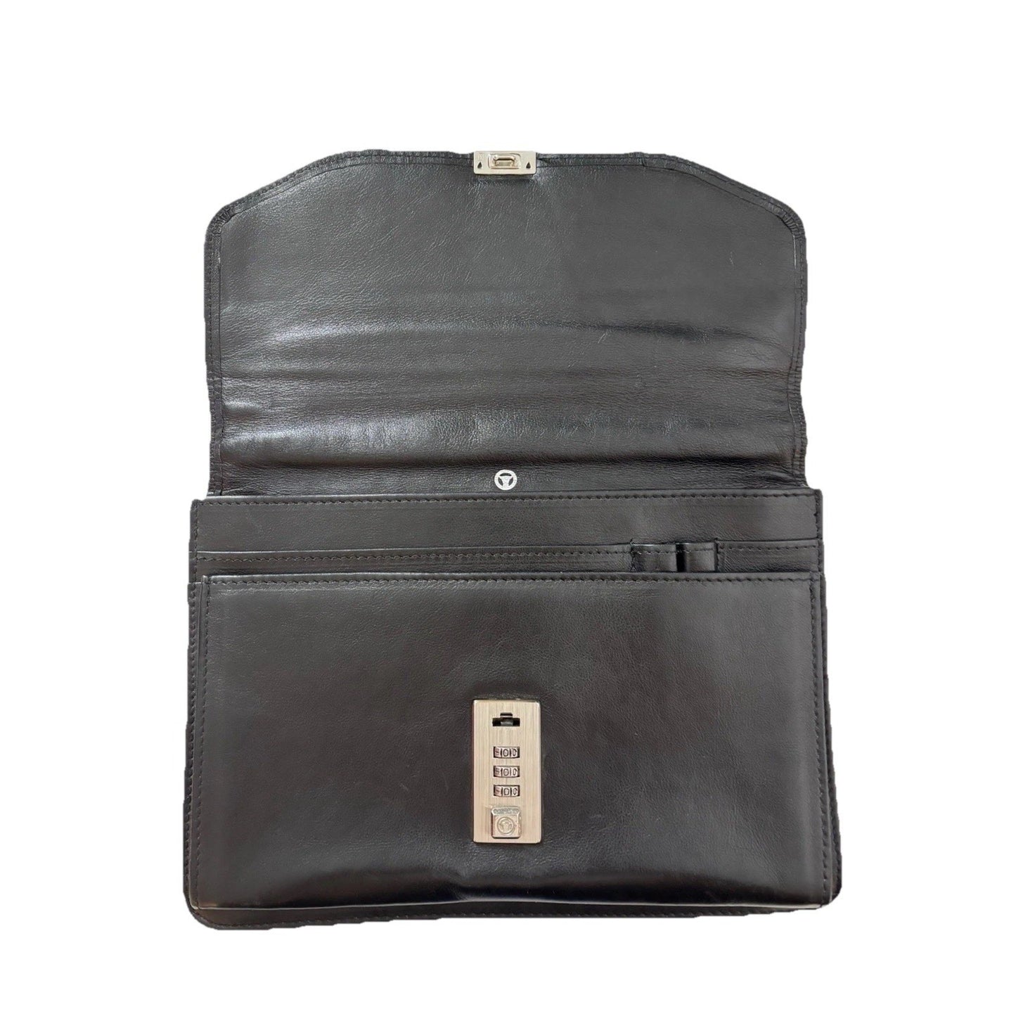 Offermann Black Leather Document Clutch Combination Lock Old Money Quiet Luxury