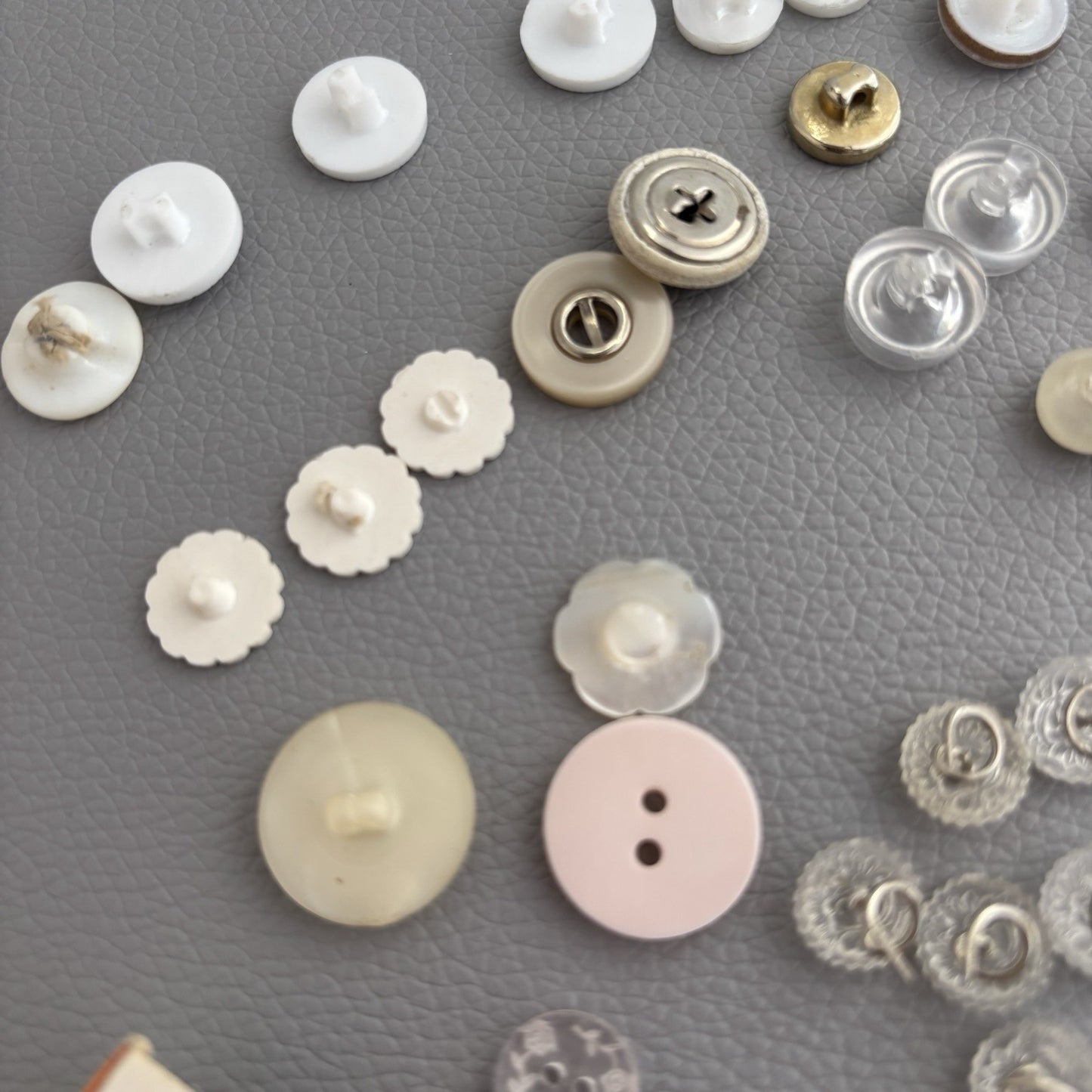 Vintage Glass Lucite Celluloid Button Lot ~ 69  Mixed Styles 1930’s-50’s
