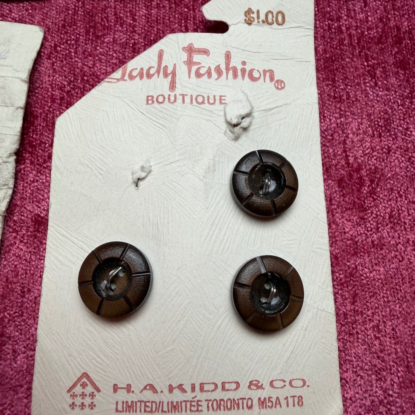 Lady Fashion Vintage Buttons Lot H.A. Kidd & Co Retro Sewing Notions Mixed Cards